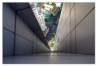 looking down
