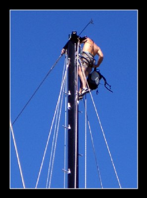 On the top of the mast