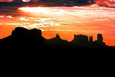 Red Dawn in Monument Valley