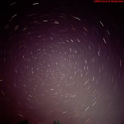 Polar Star Trails with Plane and Satellite