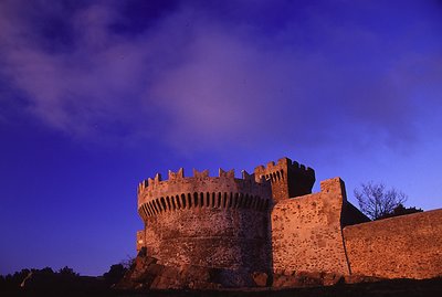 Populonia castle at sunset