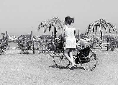 woman with bike