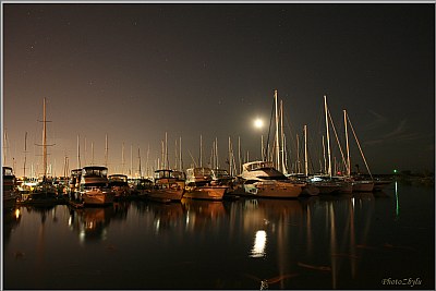 Harbour at night.