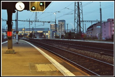 At the platform of a railway station