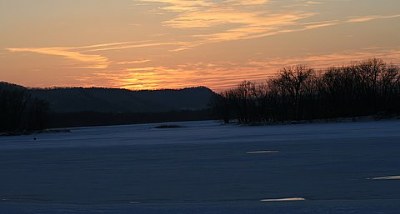 sunset on ice