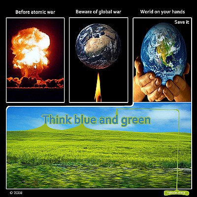 Think blue and green