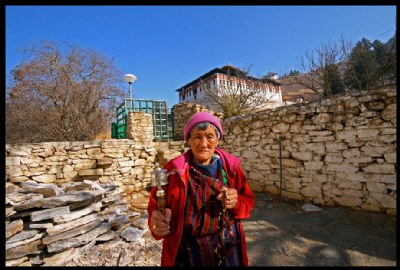 lady with the prayer wheel