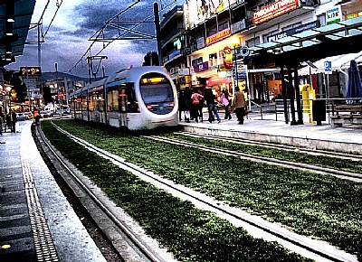 run for the tram...