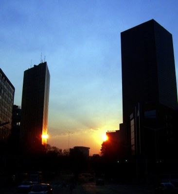 Sunset and buildings