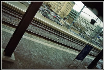 Under the roof at the railway station in Zug