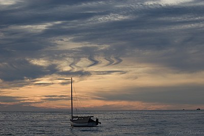 boat and clouds