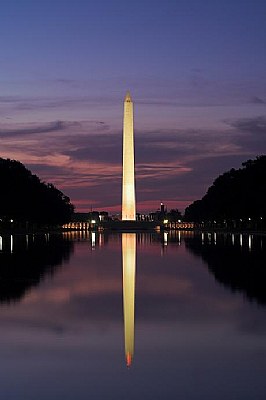 Washington Monument at early sunrise