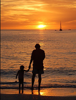 Father & Son at Sunset