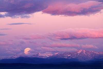 Moonset Over Rockies
