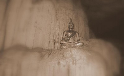 Budha in a cave