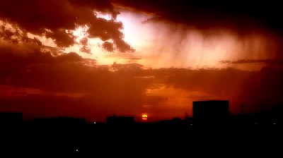 Rain in the desert.