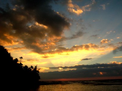 BEACH SUNSET IN HAWAII