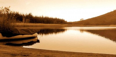 Boat on the Lake... in sepia