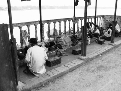 Barbers at rest