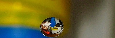 the reflection at the drop