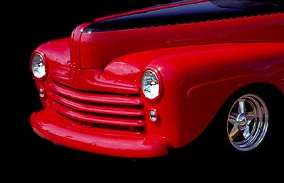 Close up and Cropped Cool Red Car