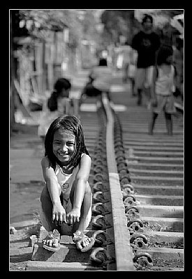 girl on the railroad