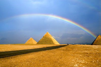 Rainbow over Pyramid