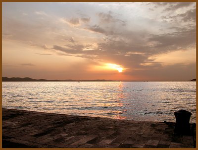 Sunset in Zadar harbour