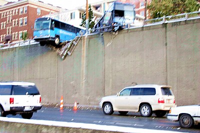 Bus Crash Over I-5