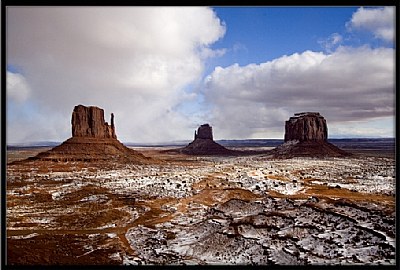 Snow in Monument Valley