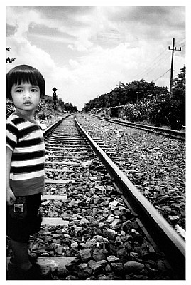 crossing the railroad