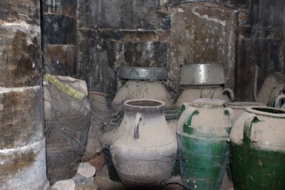 Jars and Copper pots.