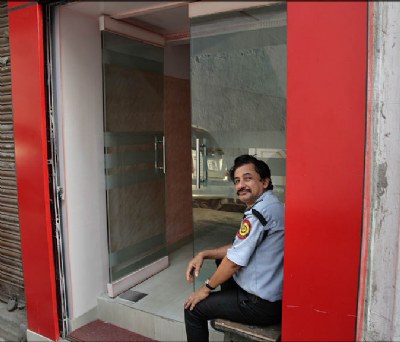 smiling guard