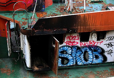 graffiti on upper deck