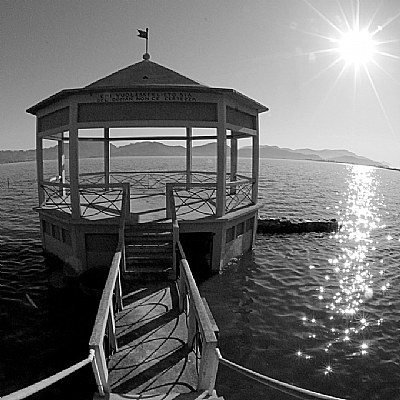 The gazebo on the lake