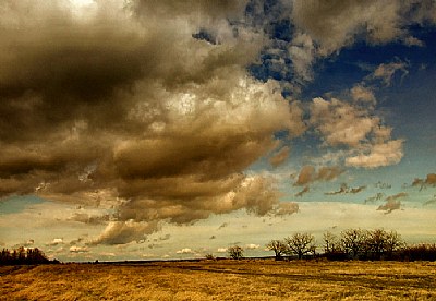 play of clouds and landscape