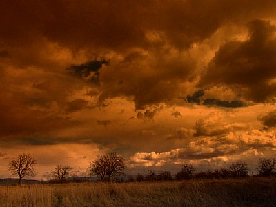 red clouds