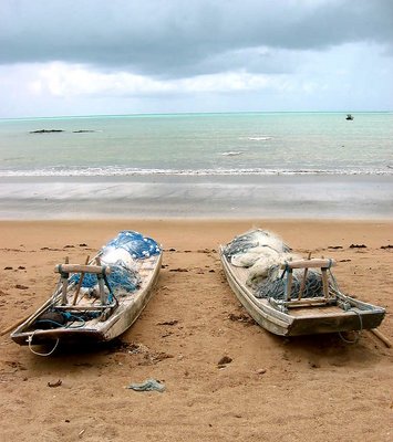 fishing boats in colourful area