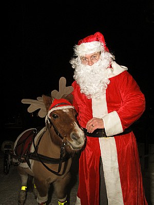 Santa with an odd reindeer