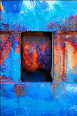 rust and blue