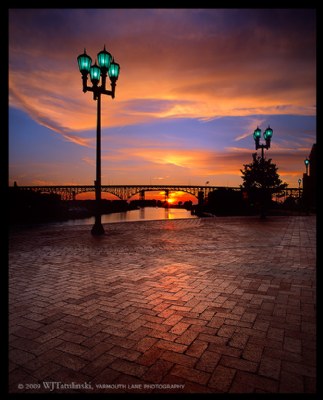 Sunset at Cleveland Main Avenue Bridge