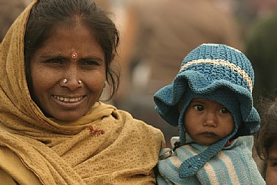 Woman and child Delhi