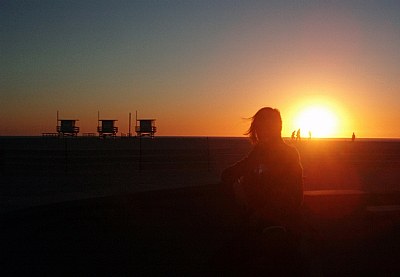 girl.... lonelily at sunset