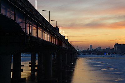 sunset and the bridge