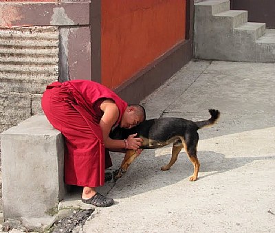 The Monk with his Dog