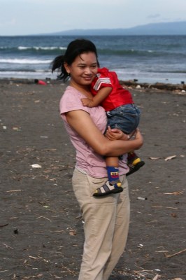 at beach with Rayya