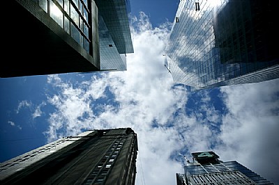 New York, sky of Times square..