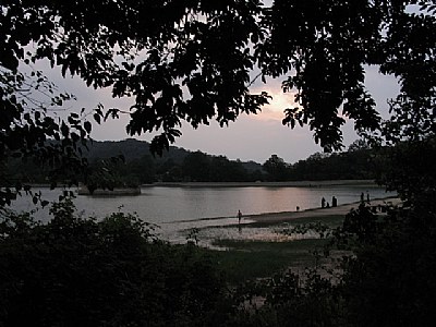 walking in sunset