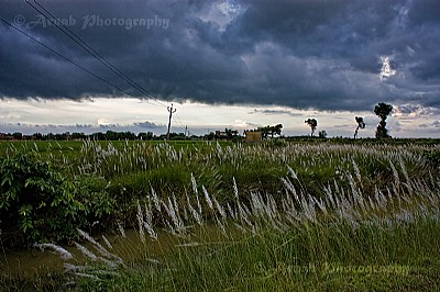 Monsoon cloud & rural landscape