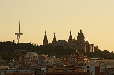 Montjuic from Barcelo Raval Hotel